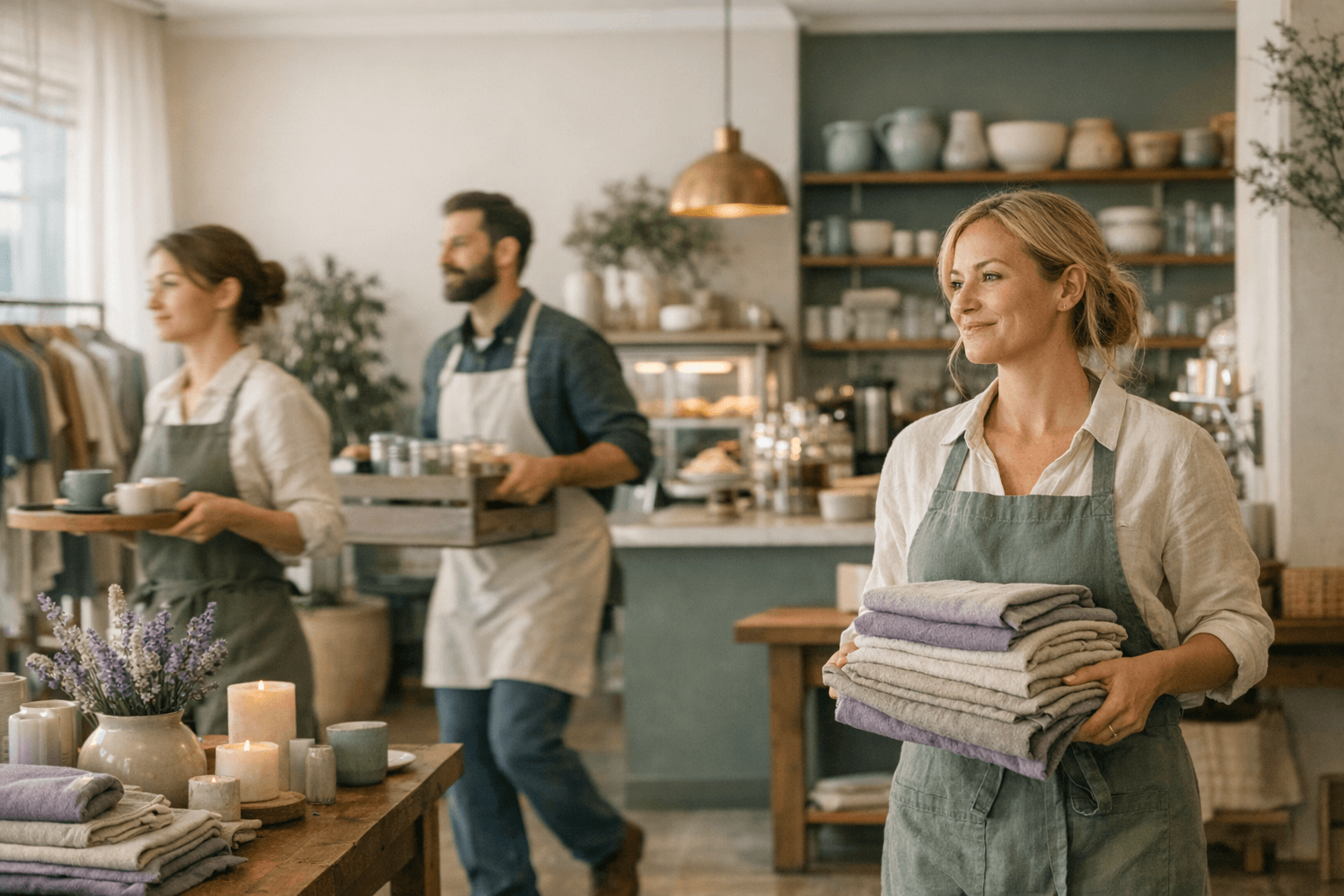 Service businesses. Shops. Teams on the floor.